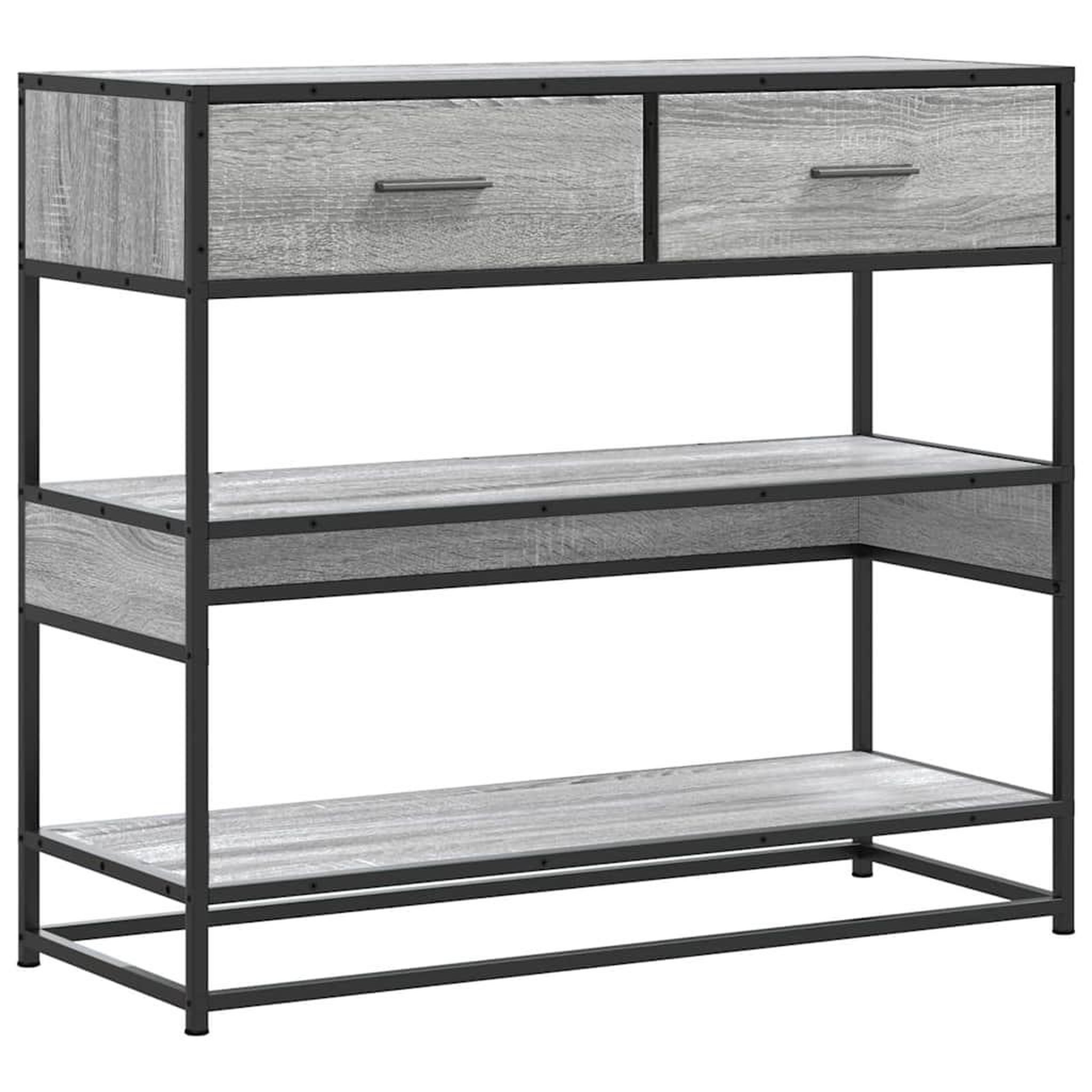 Voir la diapositive 2 : VIDAXL Table console sonoma gris 90x35x80 cm bois d'ingenierie