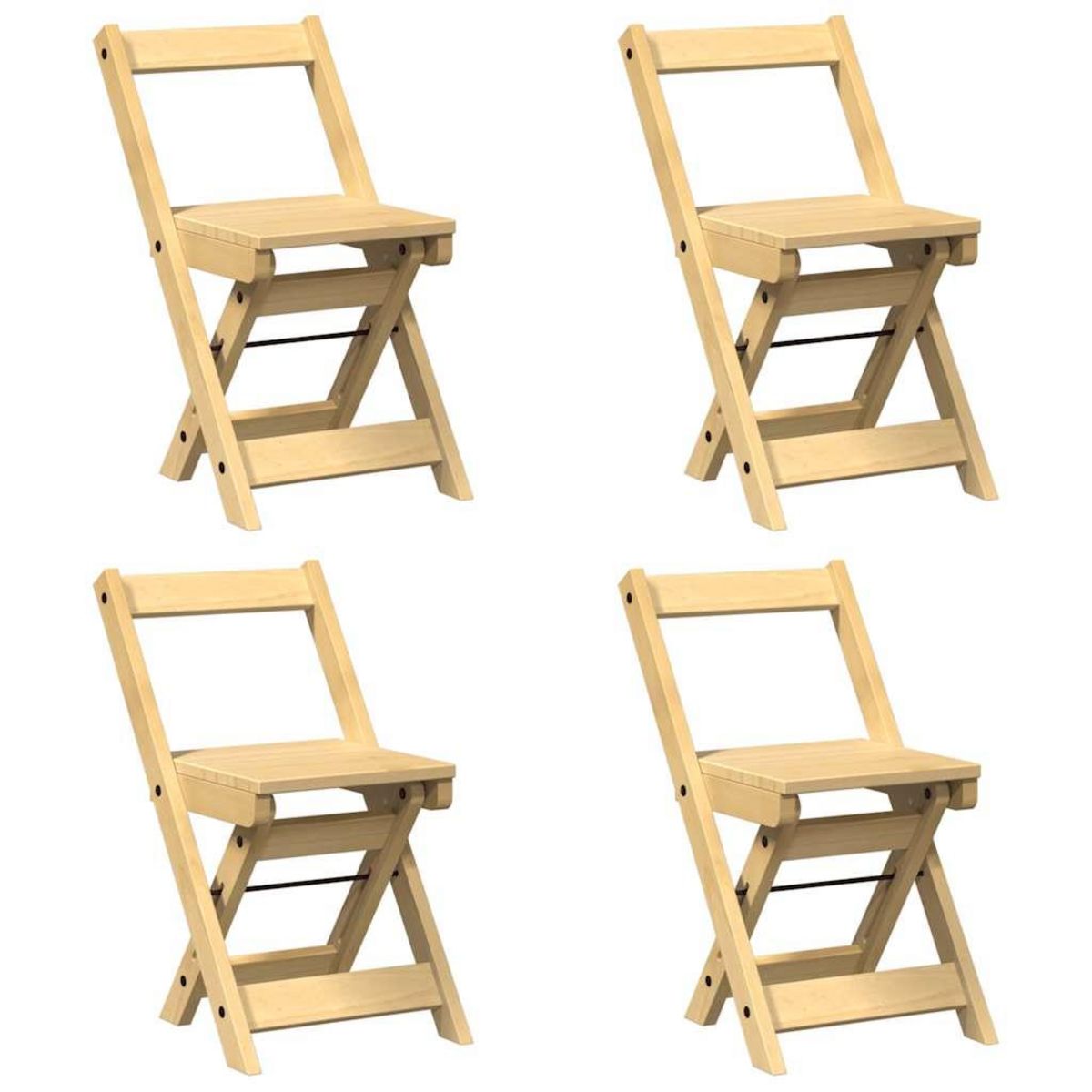 VIDAXL Chaises a manger pliables lot de 4  bois massif de pin