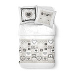 Today TODAY Parure de lit Coton 2 personnes - 240x260 cm - Imprime Blanc Eden
