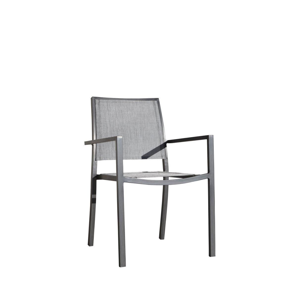 Fauteuil de jardin empilable aluminium textilène MAGNOLIA