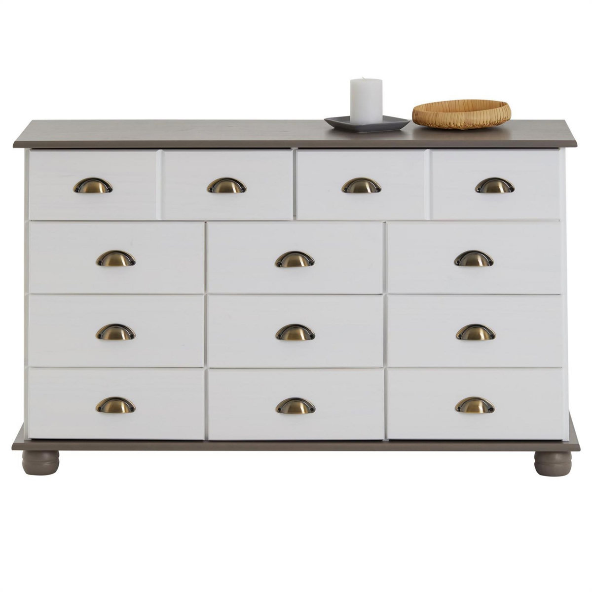 IDIMEX Commode apothicaire COLMAR en pin massif, 11 tiroirs