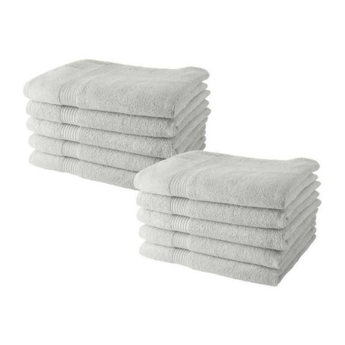 Today Lot de 10 serviettes de Toilette TODAY 50x90 cm 100% Coton - Craie