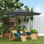 Voir la diapositive 4 : OUTSUNNY Parasol déporté octogonal inclinable rabattable diamètre 2,97 m parasol de jardin avec pied en croix anthracite