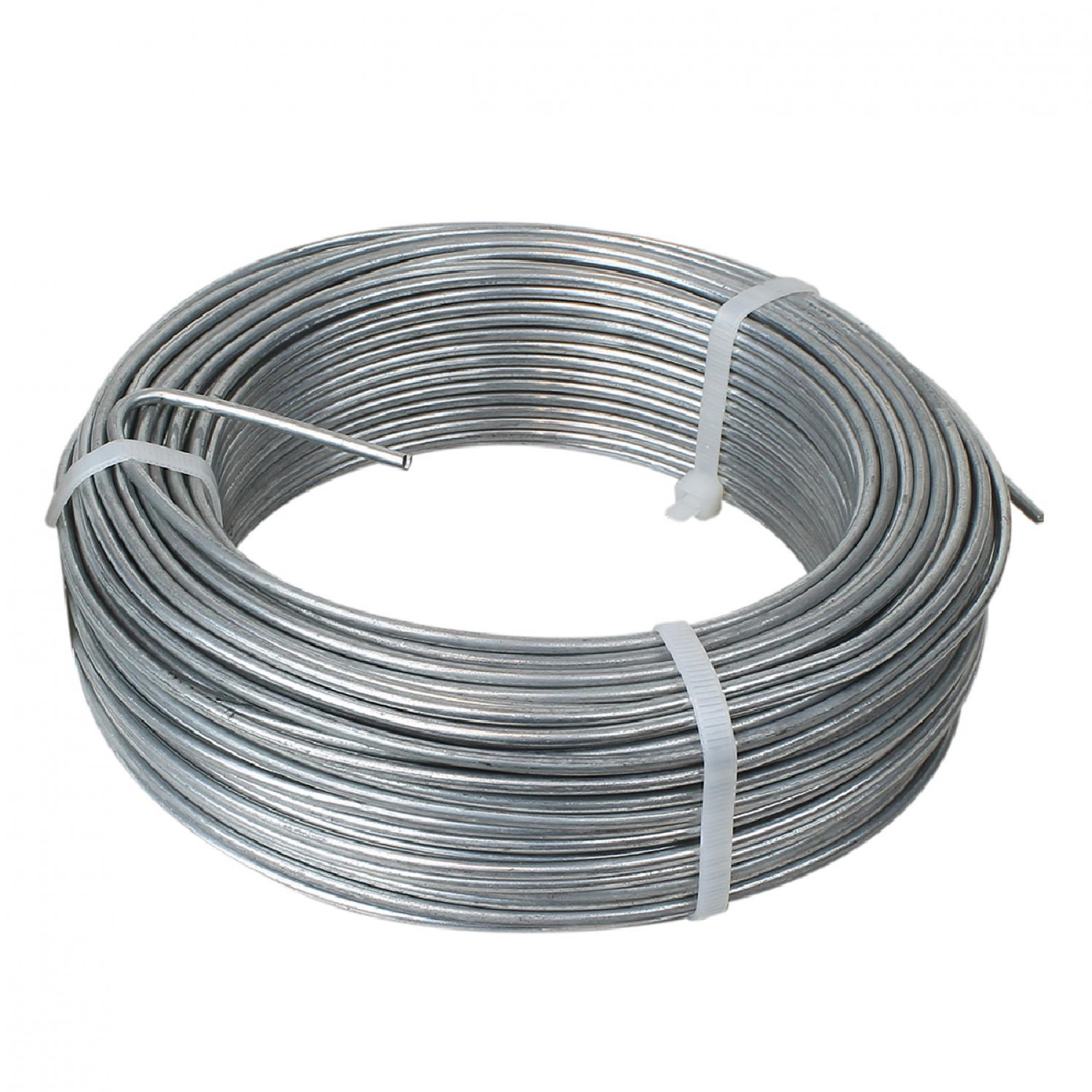 LINXOR Fil de tension en acier galvanisé pour grillage ou autre - 100 m x 2.4mm Ø - Gris