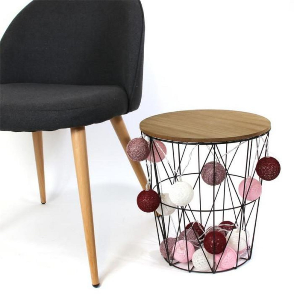 Paris Prix Guirlande Lumineuse à Led  20 Boules  372cm Bordeaux