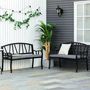 Voir la diapositive 2 : OUTSUNNY Coussins de banc de jardin déhoussables - coussins balancelle - lot de 2 - dim. 120L x 50l cm - rembourrage 5 cm - cordons d'attache - polyester gris