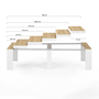 Voir la diapositive 4 : ID MARKET Table console extensible ORLANDO 14 personnes 300 cm blanc et façon hêtre