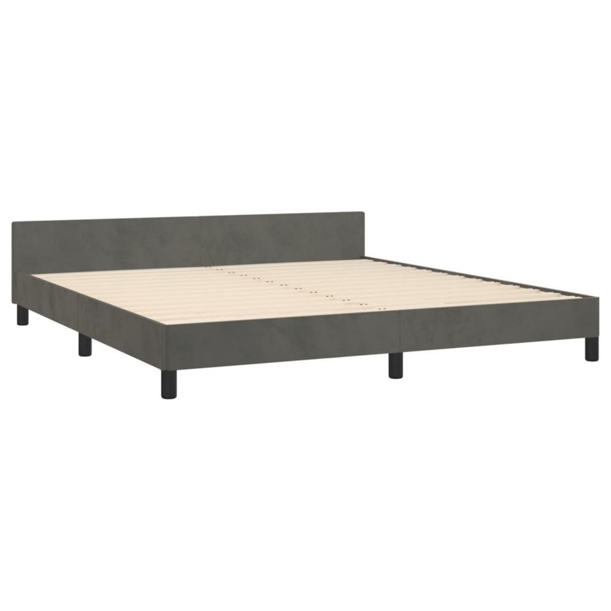 VIDAXL Cadre de lit sans matelas gris fonce 160x200 cm velours