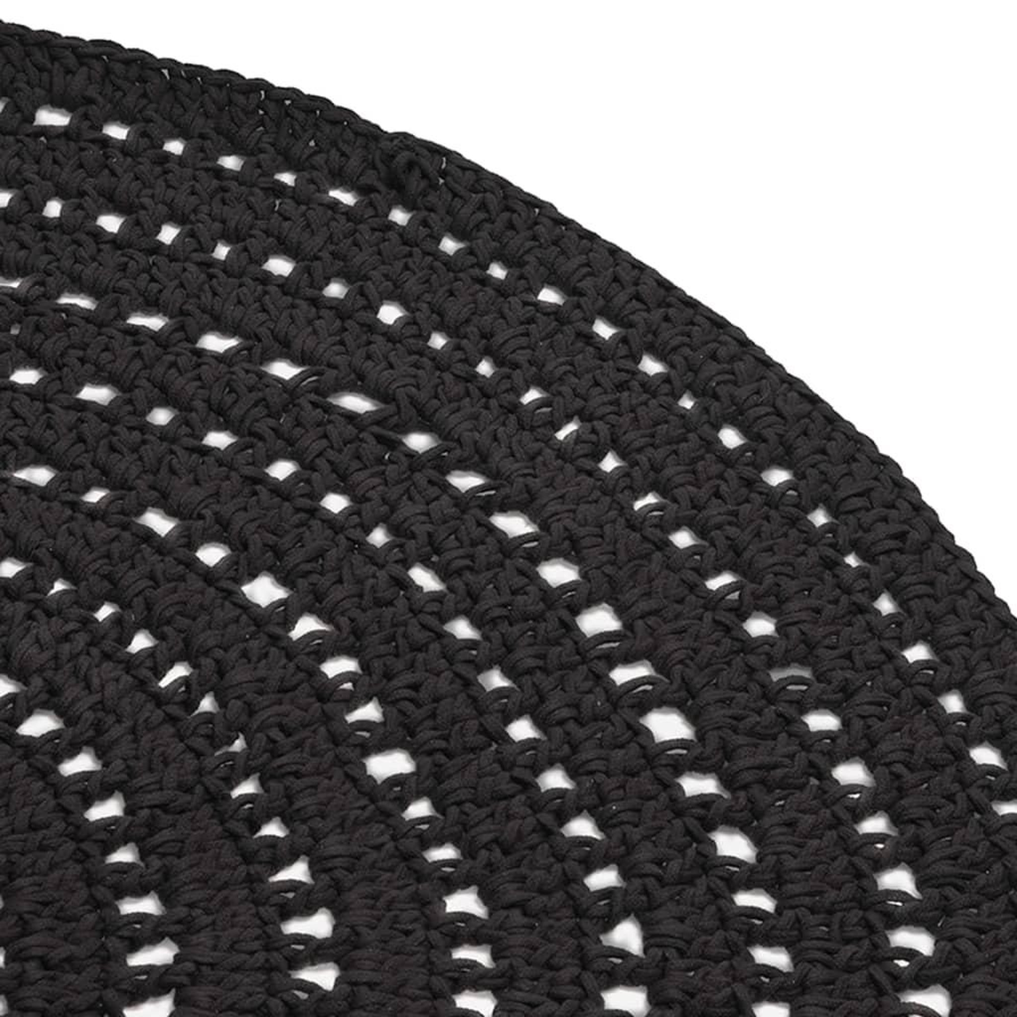 Voir la diapositive 3 : LABEL51 LABEL51 Tapis tricote Coton Rond 150 cm Noir