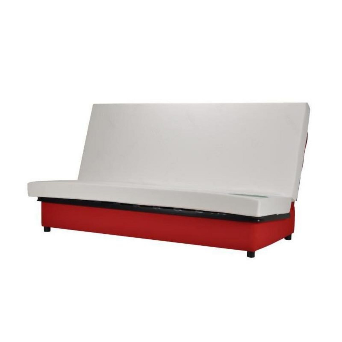 BULTEX BEIJA Banquette clic-clac 3 places - Comfort BULTEX - L 192 x P 95 cm - Tissu rouge