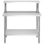 Voir la diapositive 3 : VIDAXL Table de travail de cuisine avec etagere 120x60x120 cm Inox