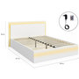 Voir la diapositive 5 : ID MARKET Lit double CHARLIE 140 x 190 cm avec sommier et LED intégrées blanc