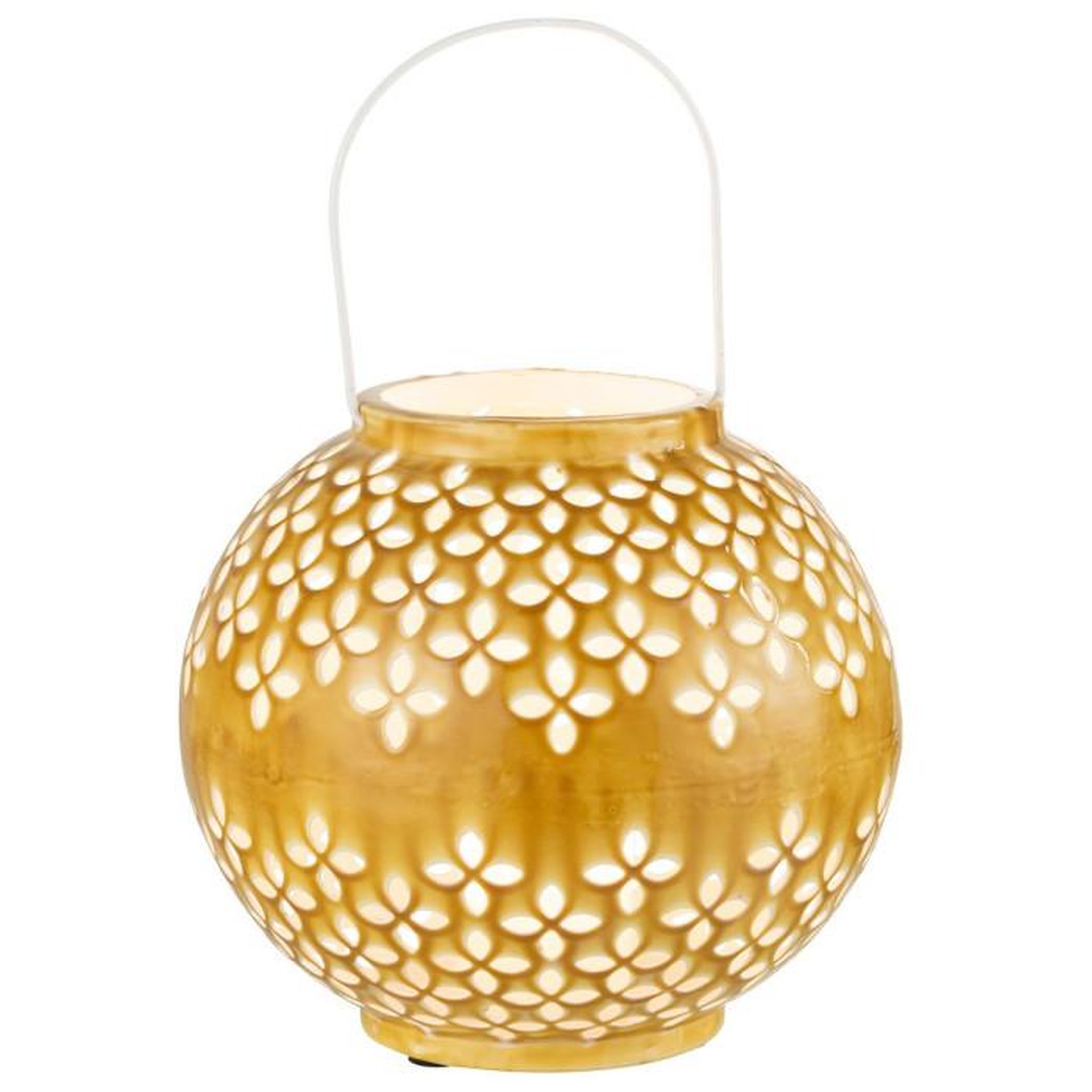 Voir la diapositive 2 : Paris Prix Lanterne Ronde Métal  Sévilla  30cm Ocre