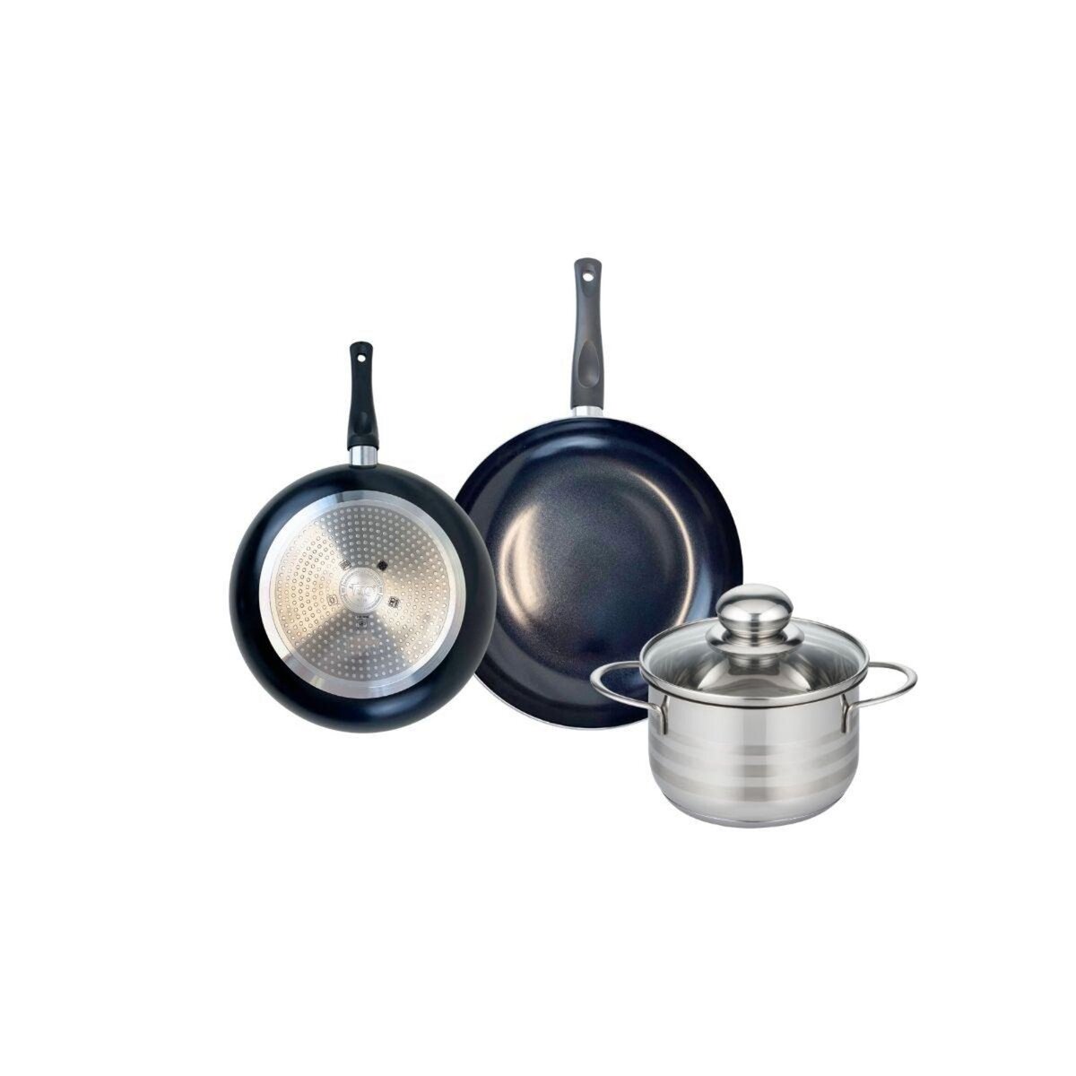 ELO Ensemble de 2 Poêles de cuisson 20 et 24 cm et 1 faitout 16 cm Elo Prima Brillant