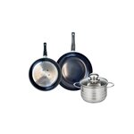 ELO Ensemble de 2 Poêles de cuisson 20 et 24 cm et 1 faitout 16 cm Elo Prima Brillant