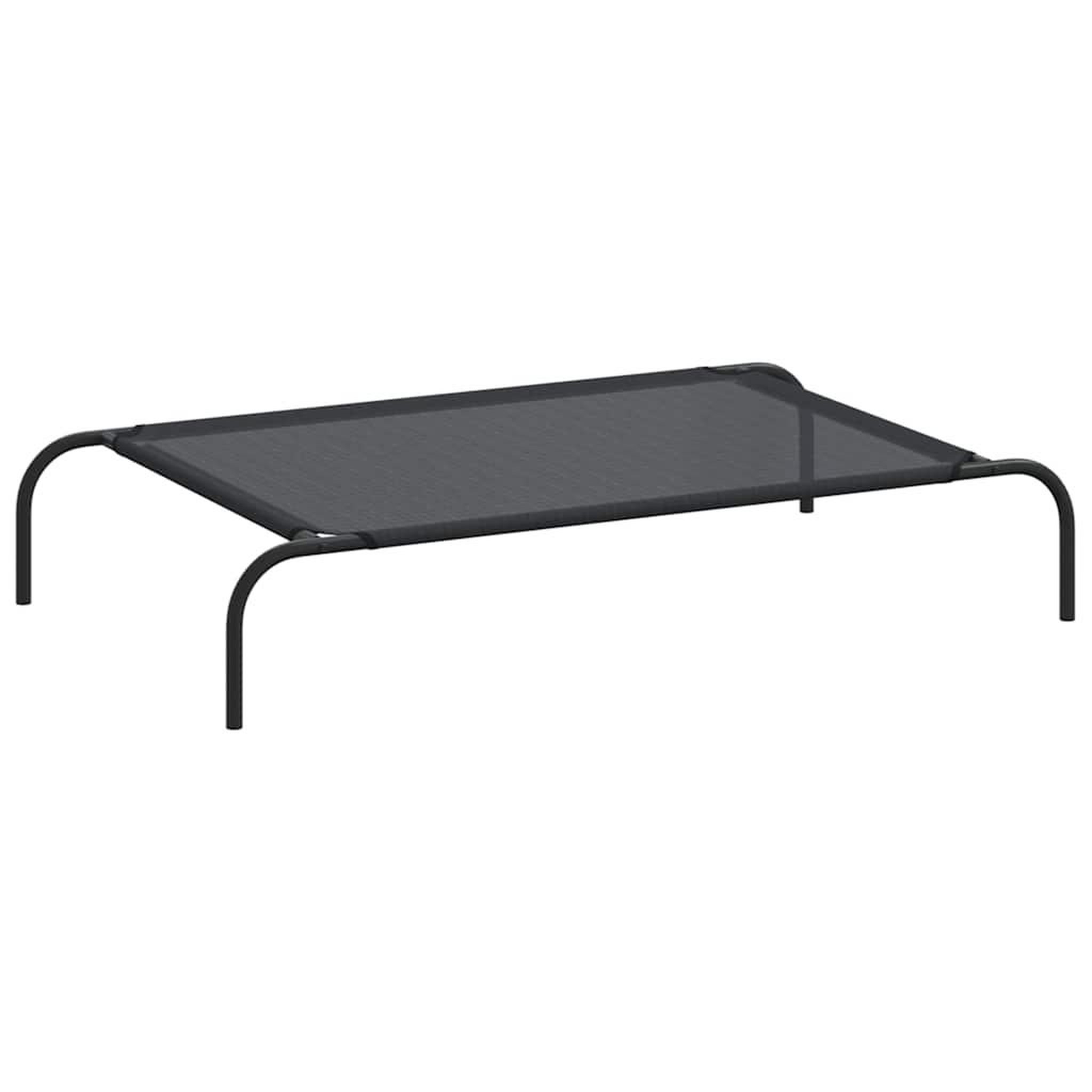 VIDAXL Lit sureleve pour chien Noir L Textilene