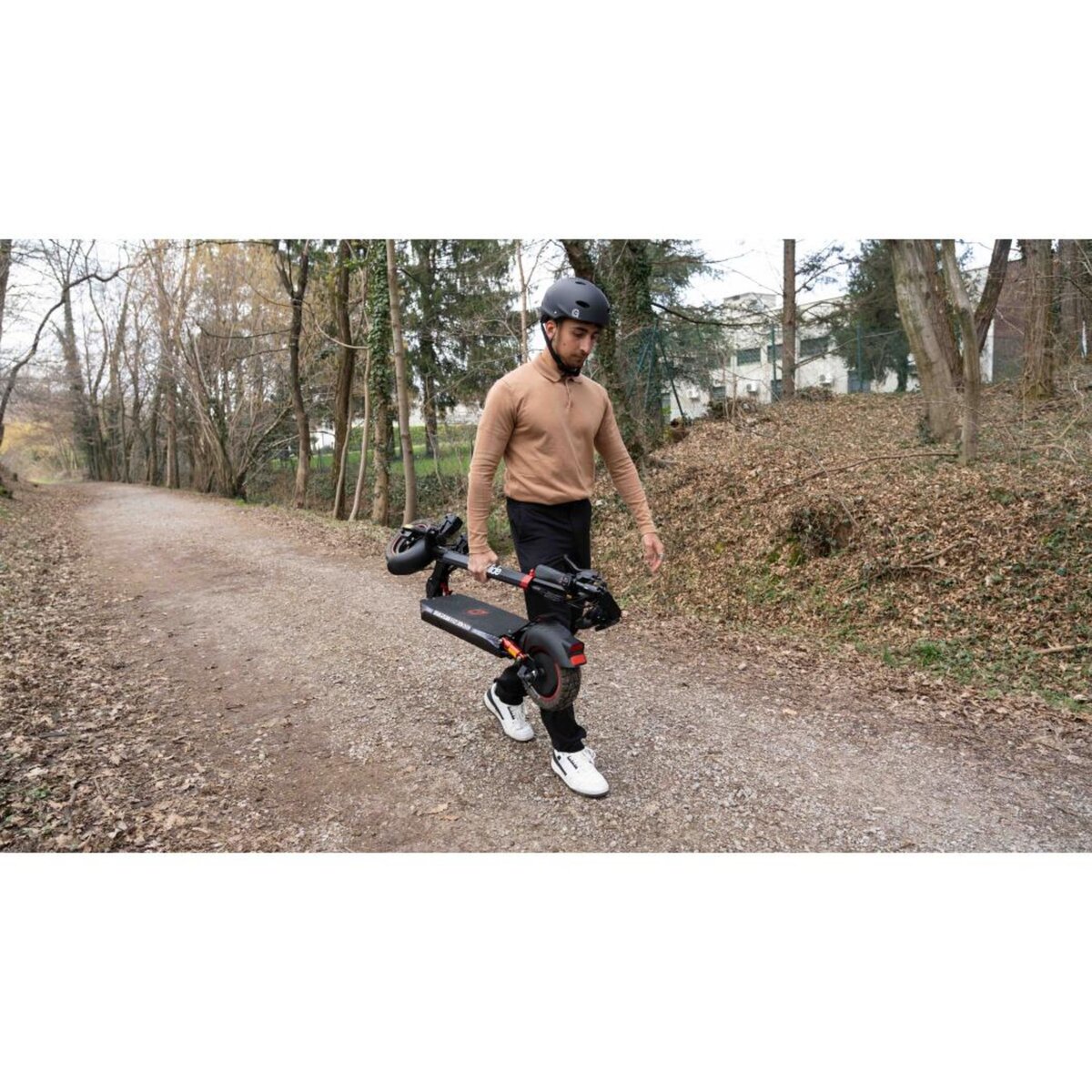 URBANGLIDE Trottinette Électrique Adulte URBANGLIDE ECROSS ONE RED, Autonomie 50 Km, 25 Km/h, Pliable, Suspensions Avant et Arrière Doubles, Freins à Disque, Pneus 10  Off-Road