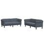 Voir la diapositive 2 : VIDAXL Ensemble de canapes 2 pcs gris fonce velours