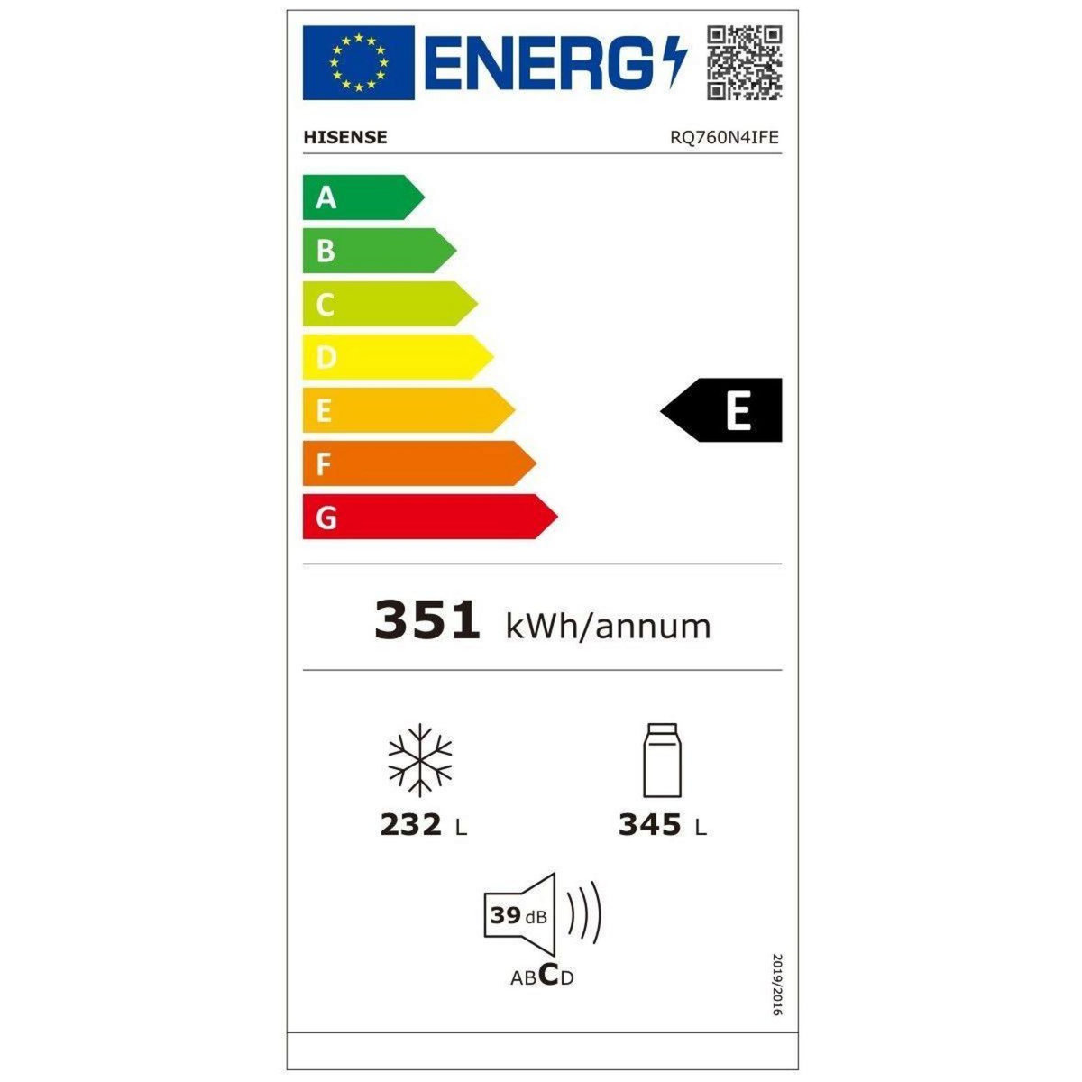 Hisense Réfrigérateur multi portes RQ760N4IFE SmartScreen