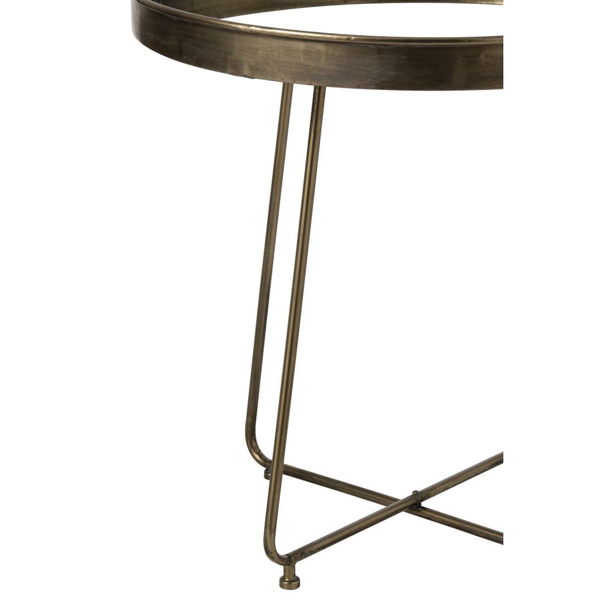 Voir la diapositive 4 : J-LINE Lot de 2 tables d'appoint en métal  nadja  62cm laiton