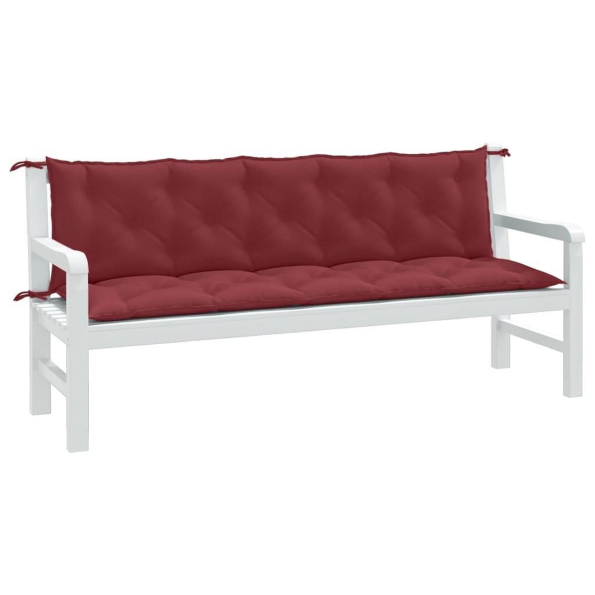 VIDAXL Coussins de banc de jardin lot de 2 rouge bordeaux melange