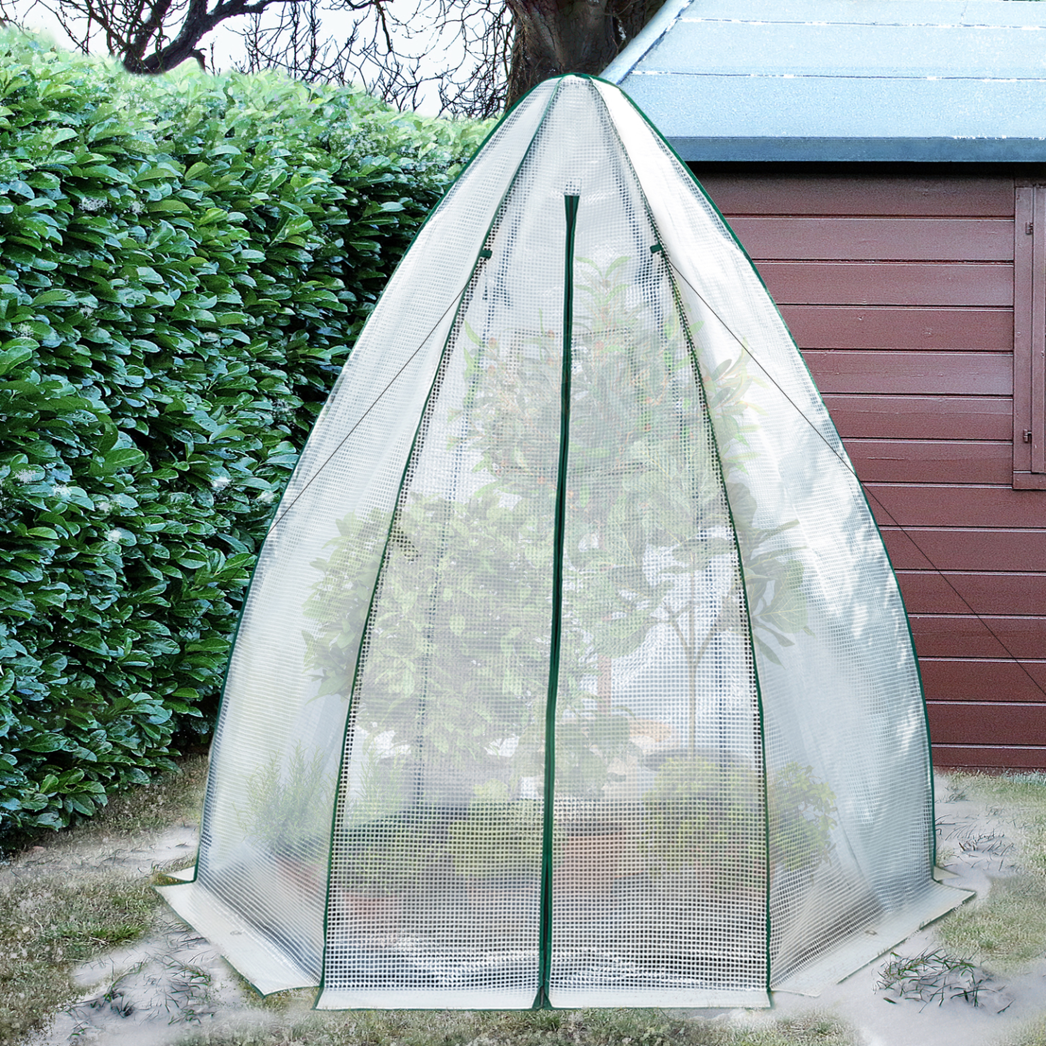 Voir la diapositive 4 : ID MARKET Serre d'hivernage dôme 160 x 160 x 180 cm balcon et terrasse