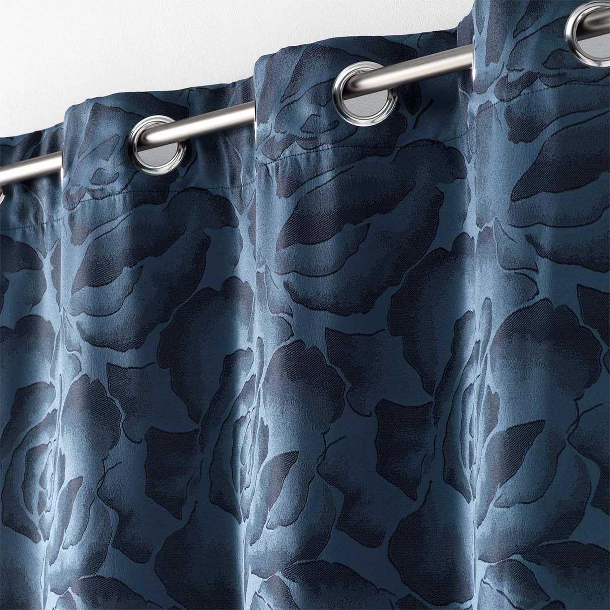 Voir la diapositive 2 : Douceur d'Intérieur Rideau à œillets  rosalina  140x260cm bleu navy