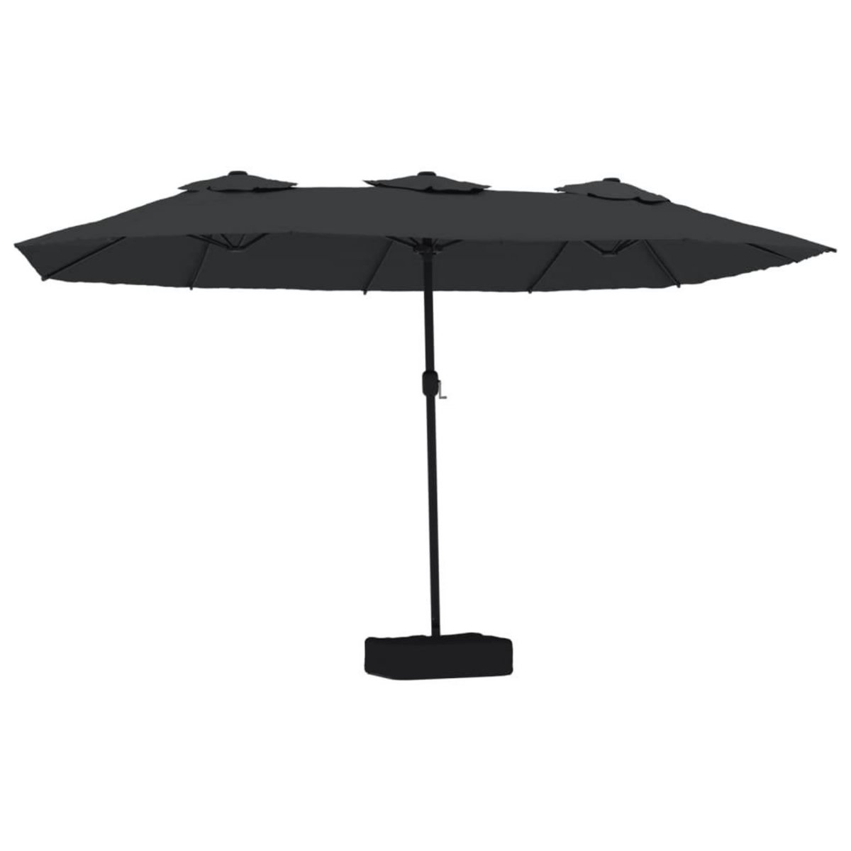 VIDAXL Parasol de jardin a double tete avec LED noir 449x245 cm