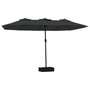 Voir la diapositive 2 : VIDAXL Parasol de jardin a double tete avec LED noir 449x245 cm