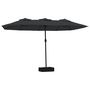 Voir la diapositive 2 : VIDAXL Parasol de jardin a double tete avec LED noir 449x245 cm