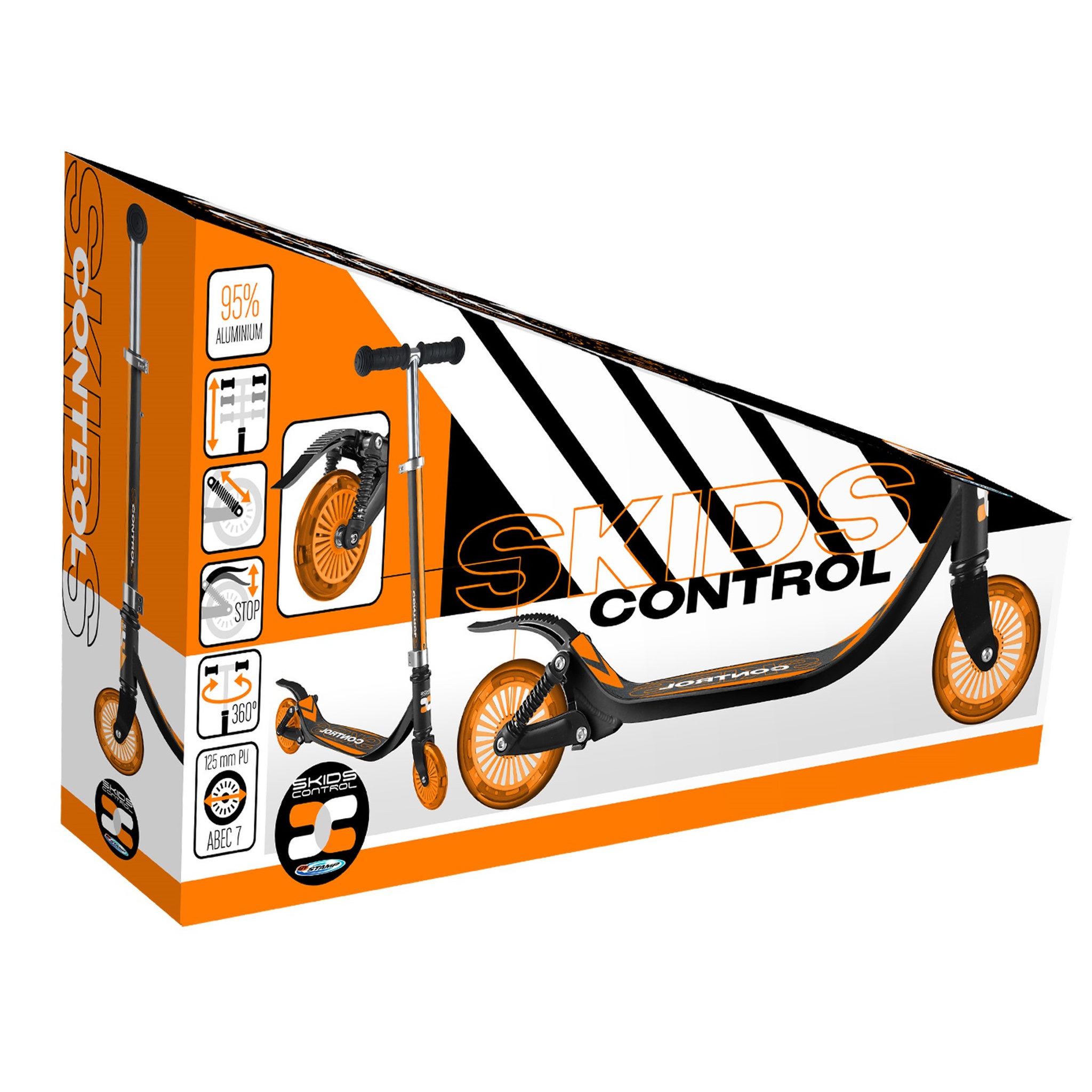 Voir la diapositive 5 : Skids Control Trottinette ajustable double suspensions 125mm - Skids Control