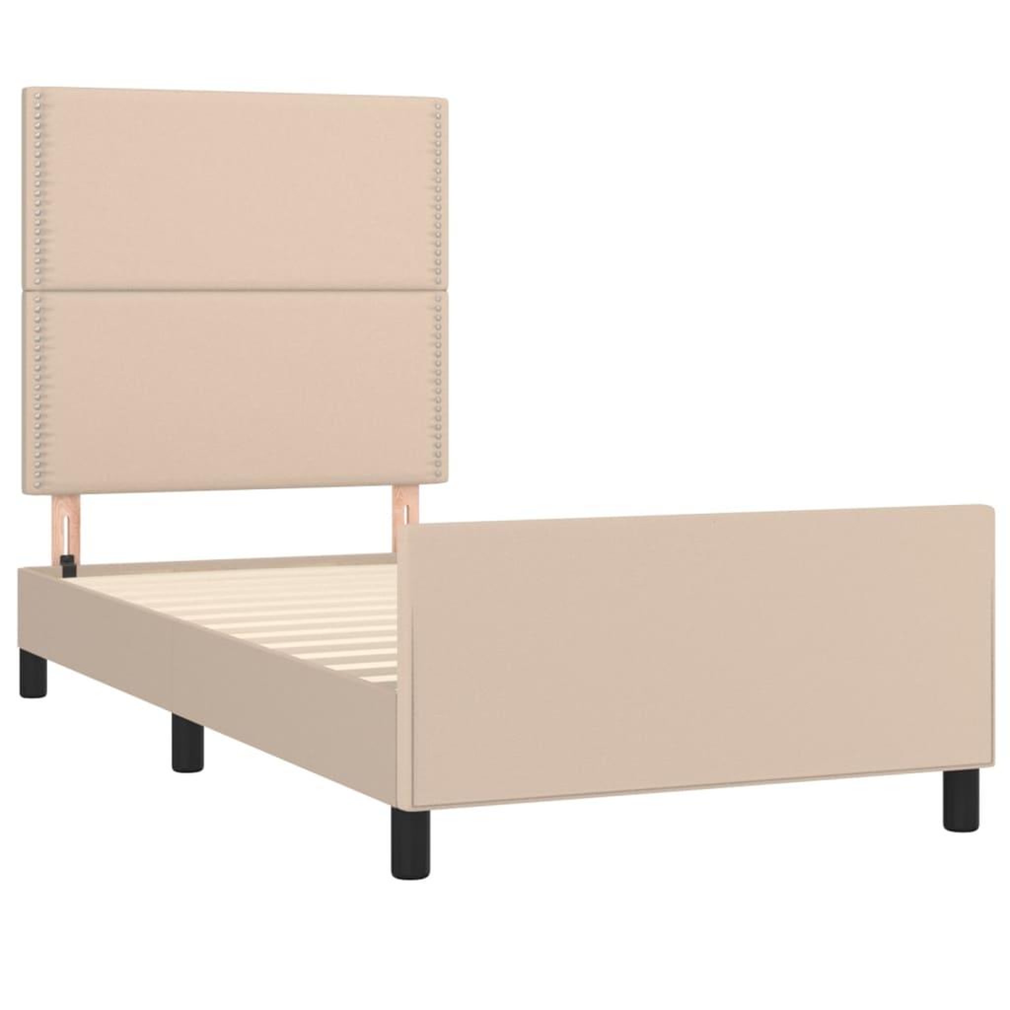 Voir la diapositive 4 : VIDAXL Cadre de lit sans matelas cappuccino 100x200 cm similicuir