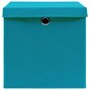 VIDAXL Boîtes de rangement avec couvercles 4 pcs 28x28x28cm Bleu azure