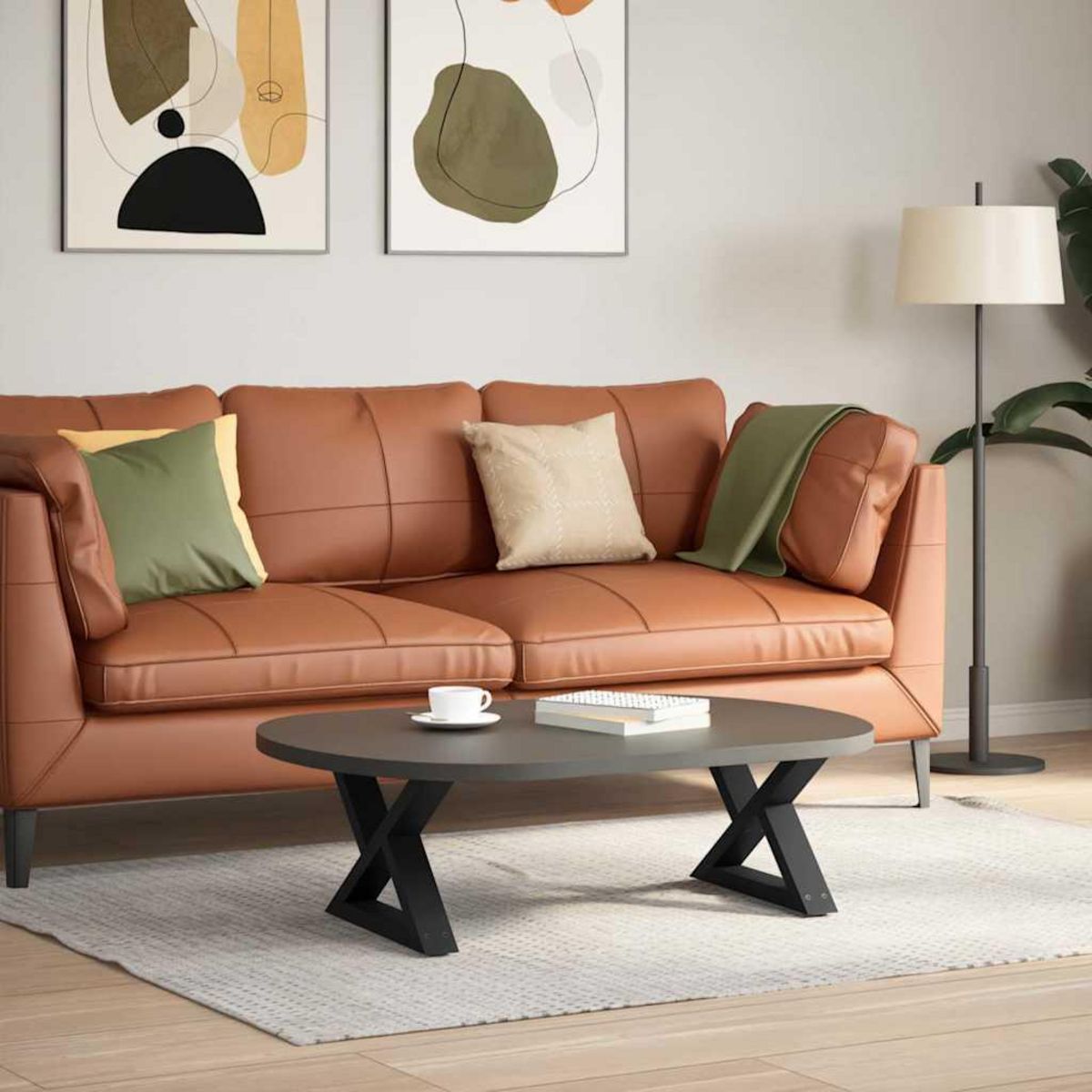 VIDAXL Pieds de table basse 2 pcs noir 50x(30-31,3) cm acier