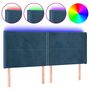 Voir la diapositive 2 : VIDAXL Tete de lit a LED Bleu fonce 203x16x118/128 cm Velours