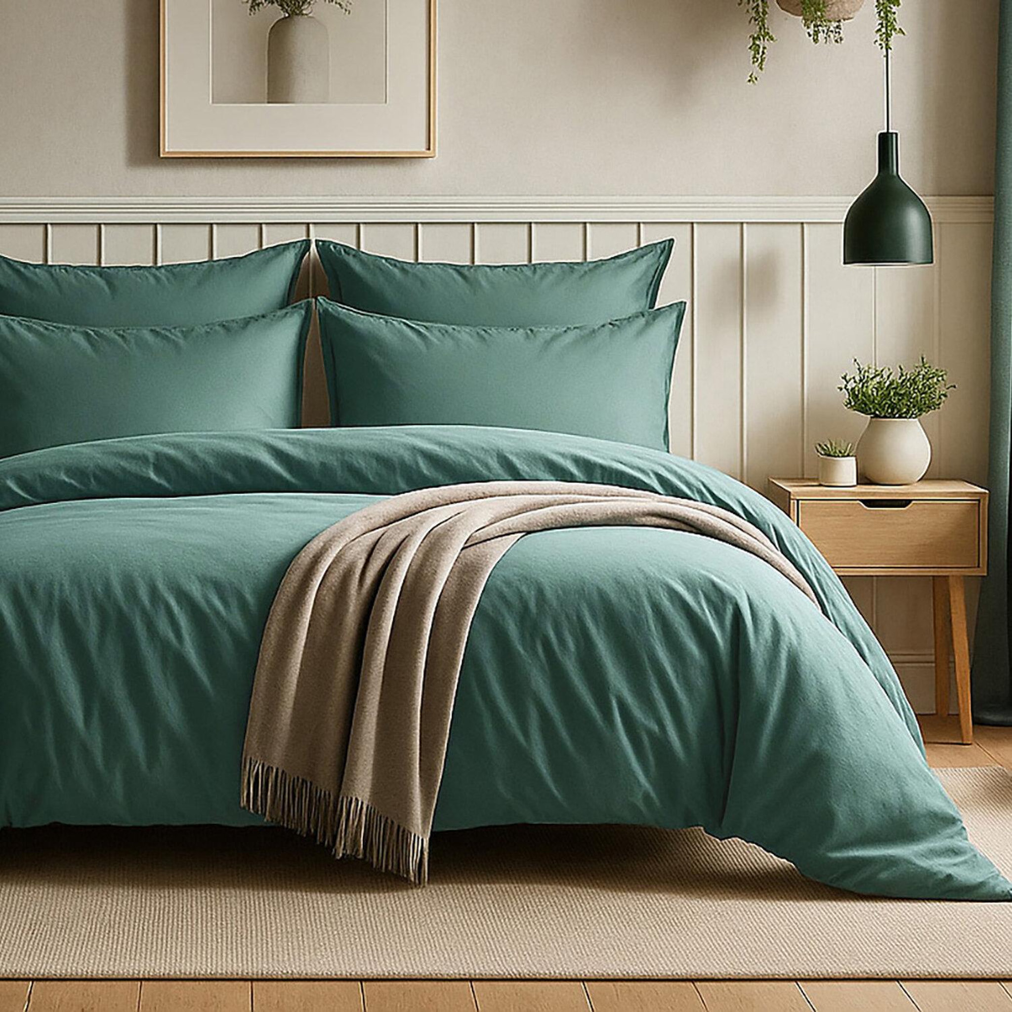 Voir la diapositive 3 : Home collection Parure housse de couette 100% coton 57fils