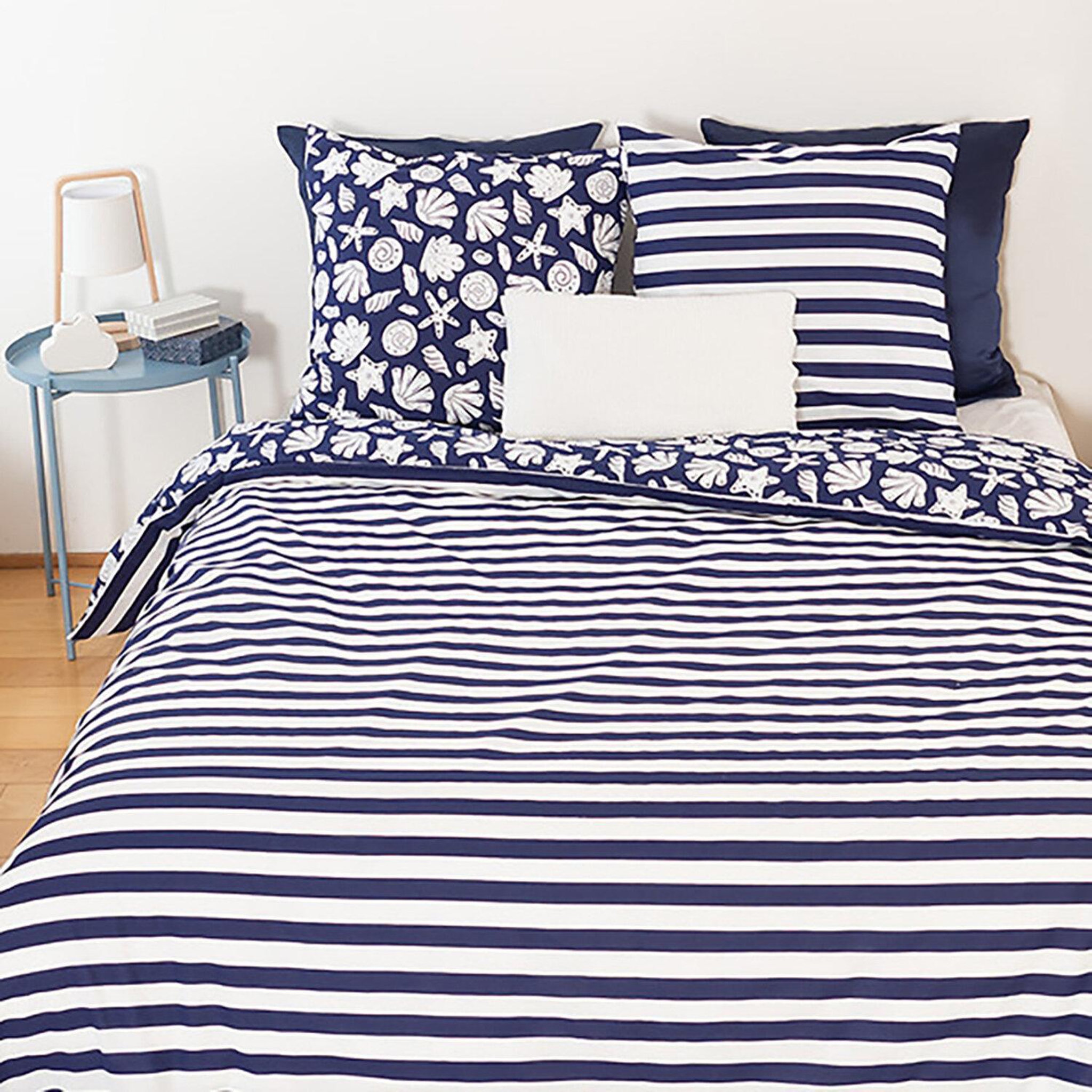 Voir la diapositive 4 : Home collection Parure housse de couette 100% coton 57fils capri