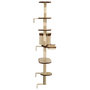 Voir la diapositive 5 : VIDAXL Arbre a chat en sisal Montage mural 194 cm Beige et marron