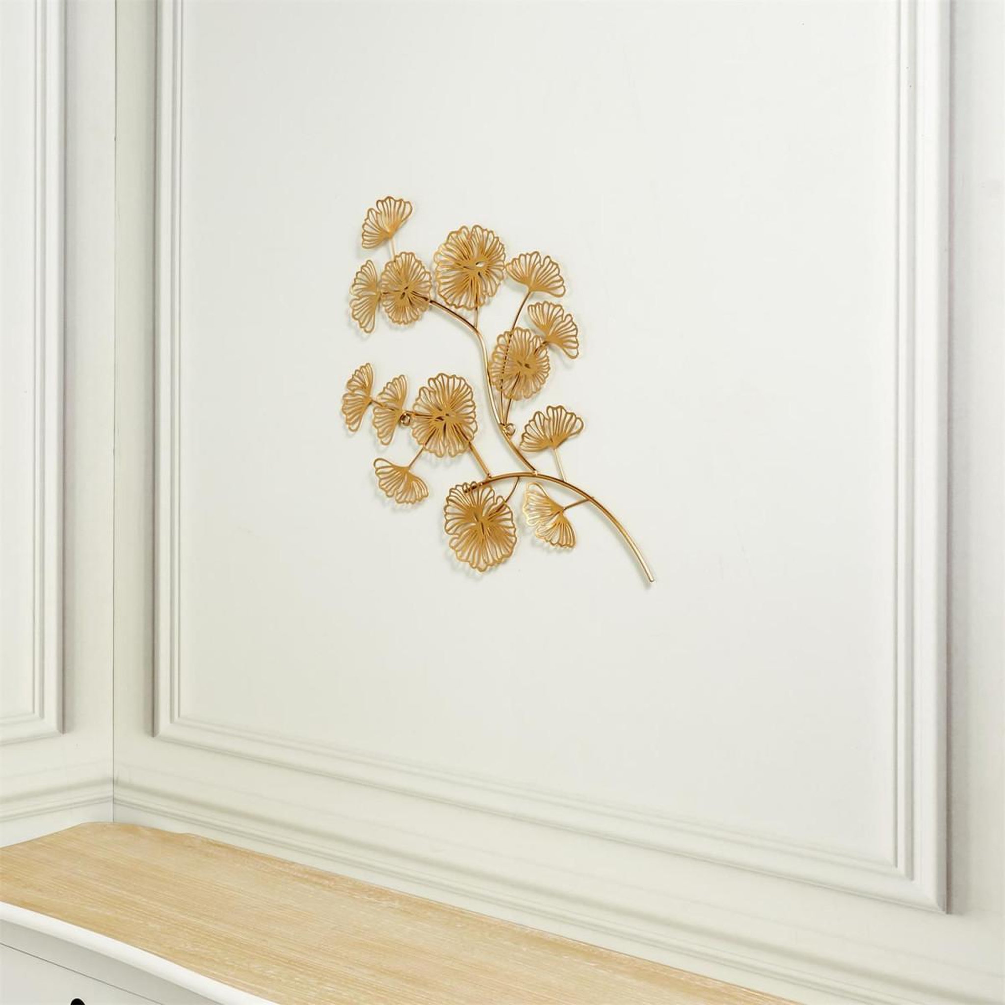 Voir la diapositive 3 : The Home Deco Factory Décoration murale en métal  fleur  54cm or