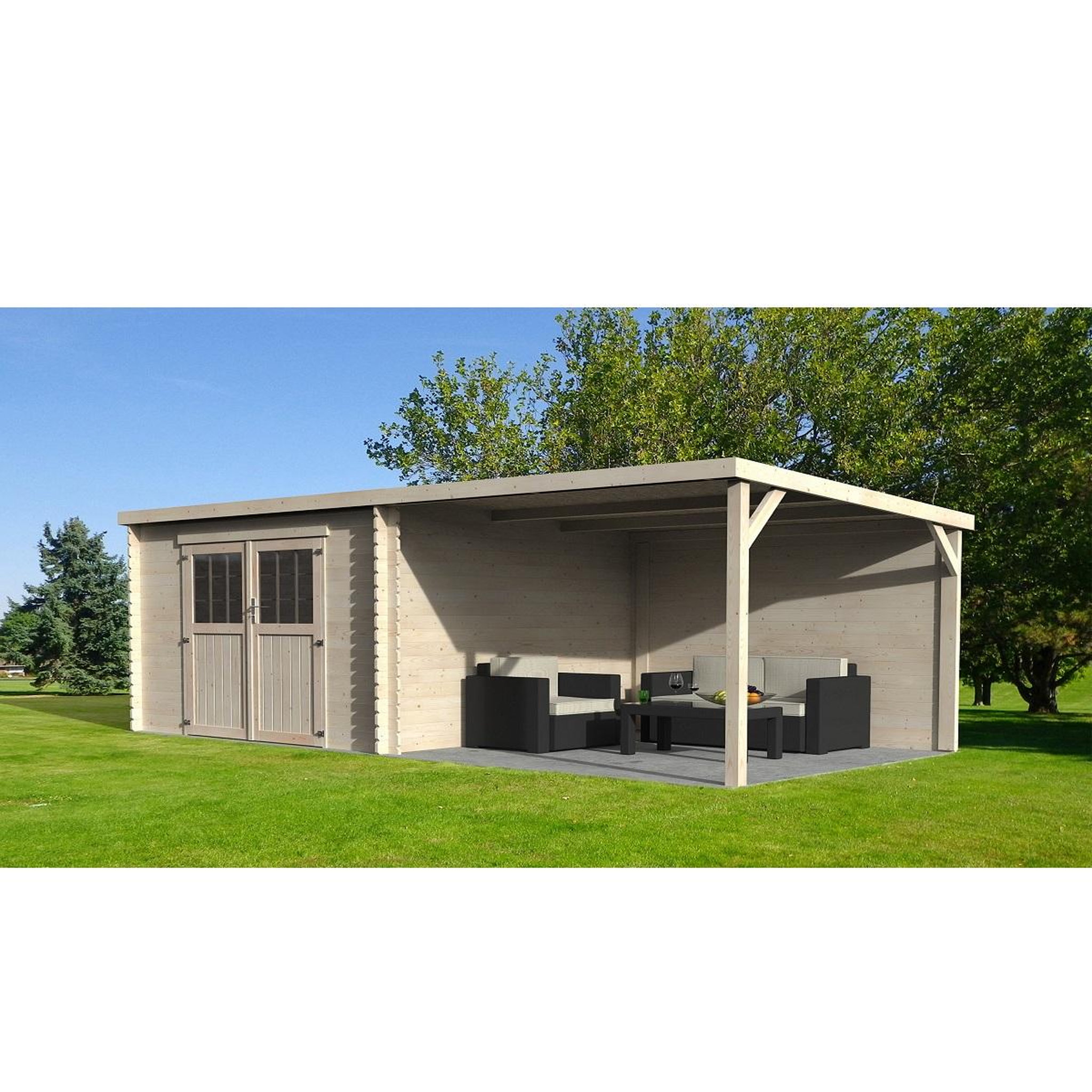 Voir la diapositive 4 : DECOR ET JARDIN Abri chalet de jardin bois - 15.77m² - EDEN