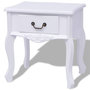 Voir la diapositive 1 : VIDAXL Table de chevet MDF Blanc