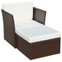 Voir la diapositive 3 : VIDAXL Chaise de jardin avec tabouret Marron Resine tressee