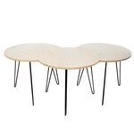The Home Deco Factory 3 Tables Scandinaves - Diam. 45 cm. Coloris disponibles : Beige