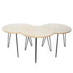 The Home Deco Factory 3 Tables Scandinaves - Diam. 45 cm. Coloris disponibles : Beige