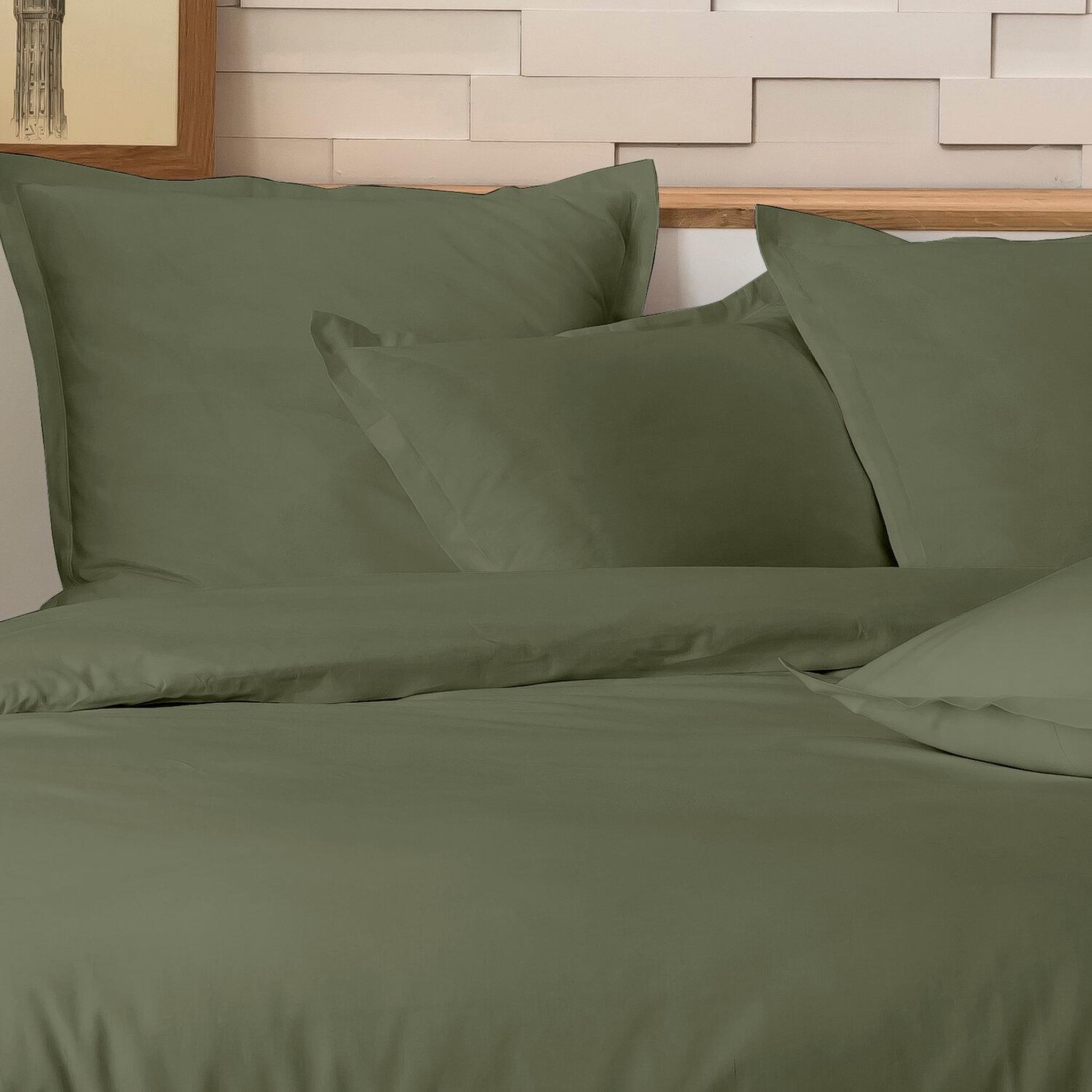 Voir la diapositive 3 : Home collection Parure de couette 100%percale de coton 80 fils/cm2-uni lin