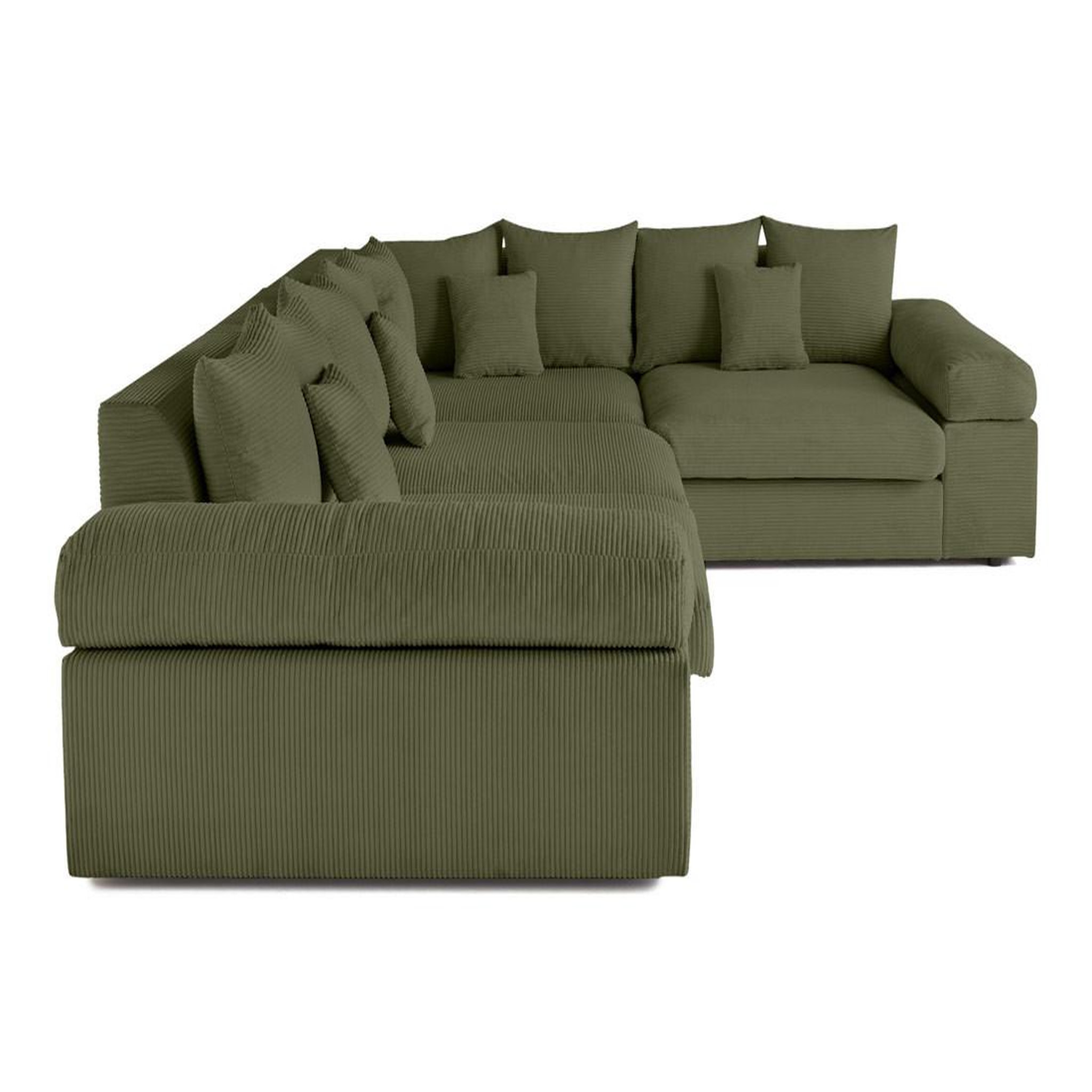 Voir la diapositive 4 : LISA DESIGN Aspen - canapé d'angle réversible 5 places - assise profonde - en velours côtelé