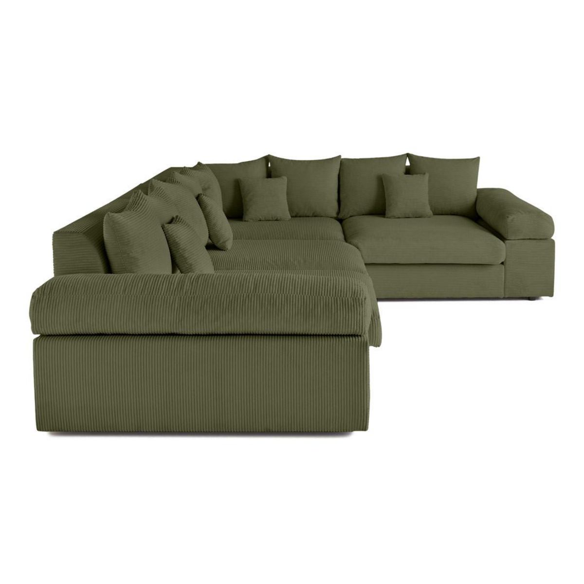 LISA DESIGN Aspen - canapé d'angle réversible 5 places - assise profonde - en velours côtelé