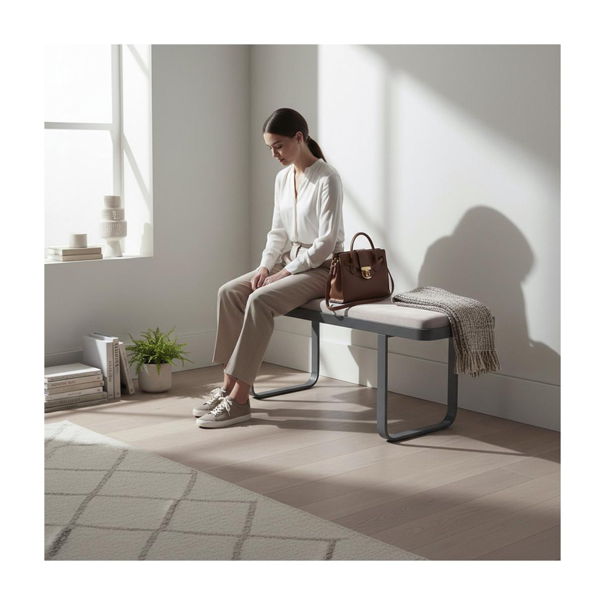 Voir la diapositive 4 : Paris Prix Banc design 2 places  dario  115cm beige gris