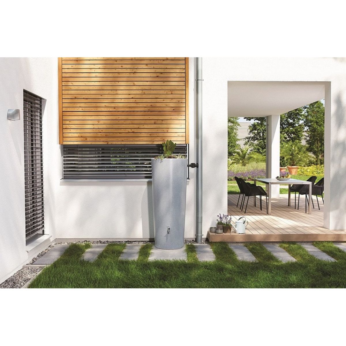 GARANTIA Récupérateur d'eau arrondi 350L Stone