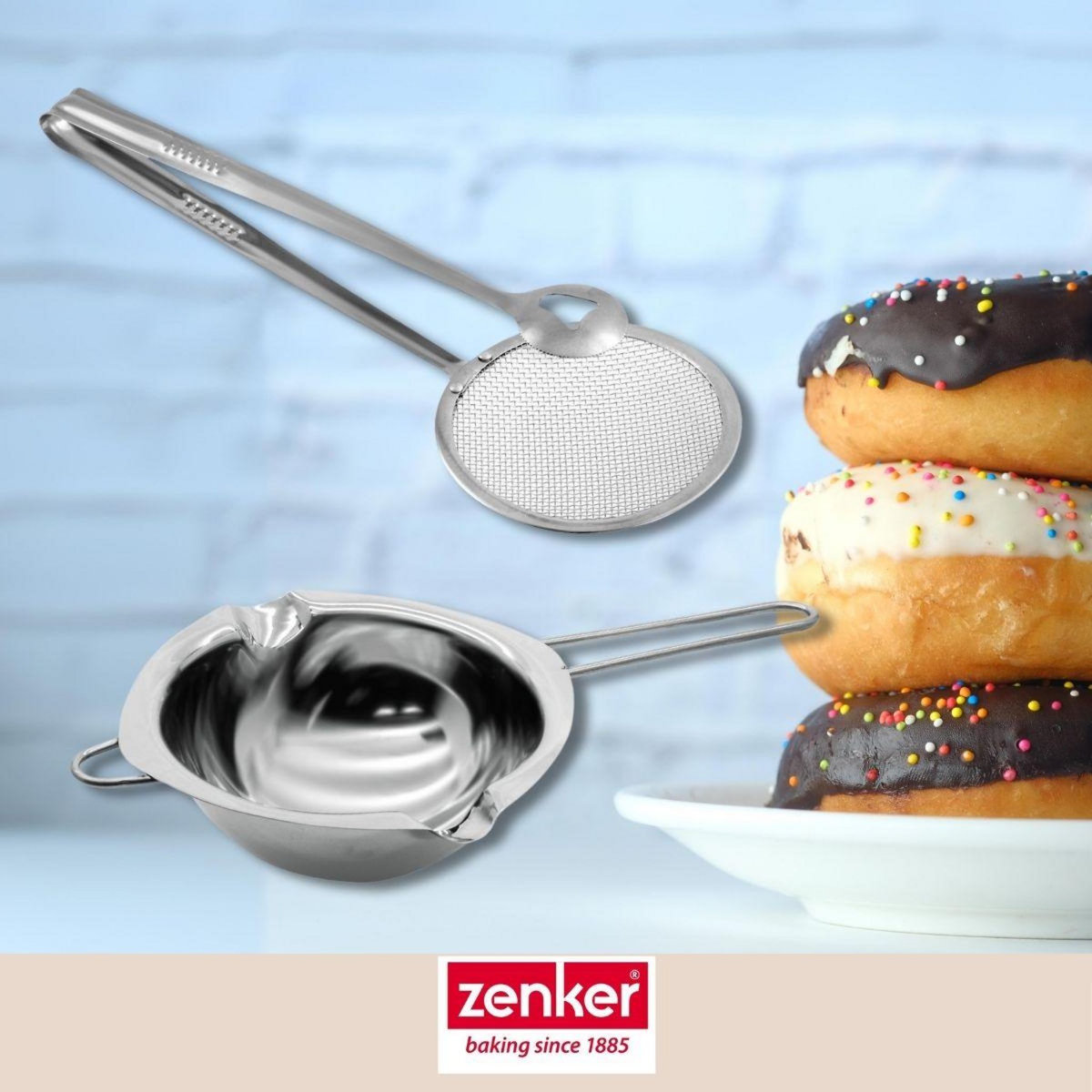 ZENKER Service à bain marie et pince à friture pour beignets Zenker Smart Pastry